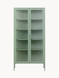 Vitrina de metal con cristal acanalado The Collector