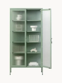 Vitrina de metal con cristal acanalado The Collector
