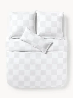 Westwing | Crosby Studios, funda nórdica de algodón a cuadros Damier