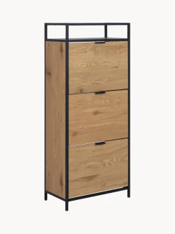 Zapatero de madera con compartimentos plegables Seaford