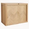 Zapatero de pared de roble Herringbone